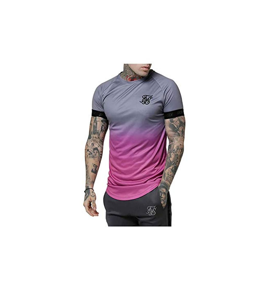 Fashion Sik Silk Camiseta Fade out Tech Gris y Rosa