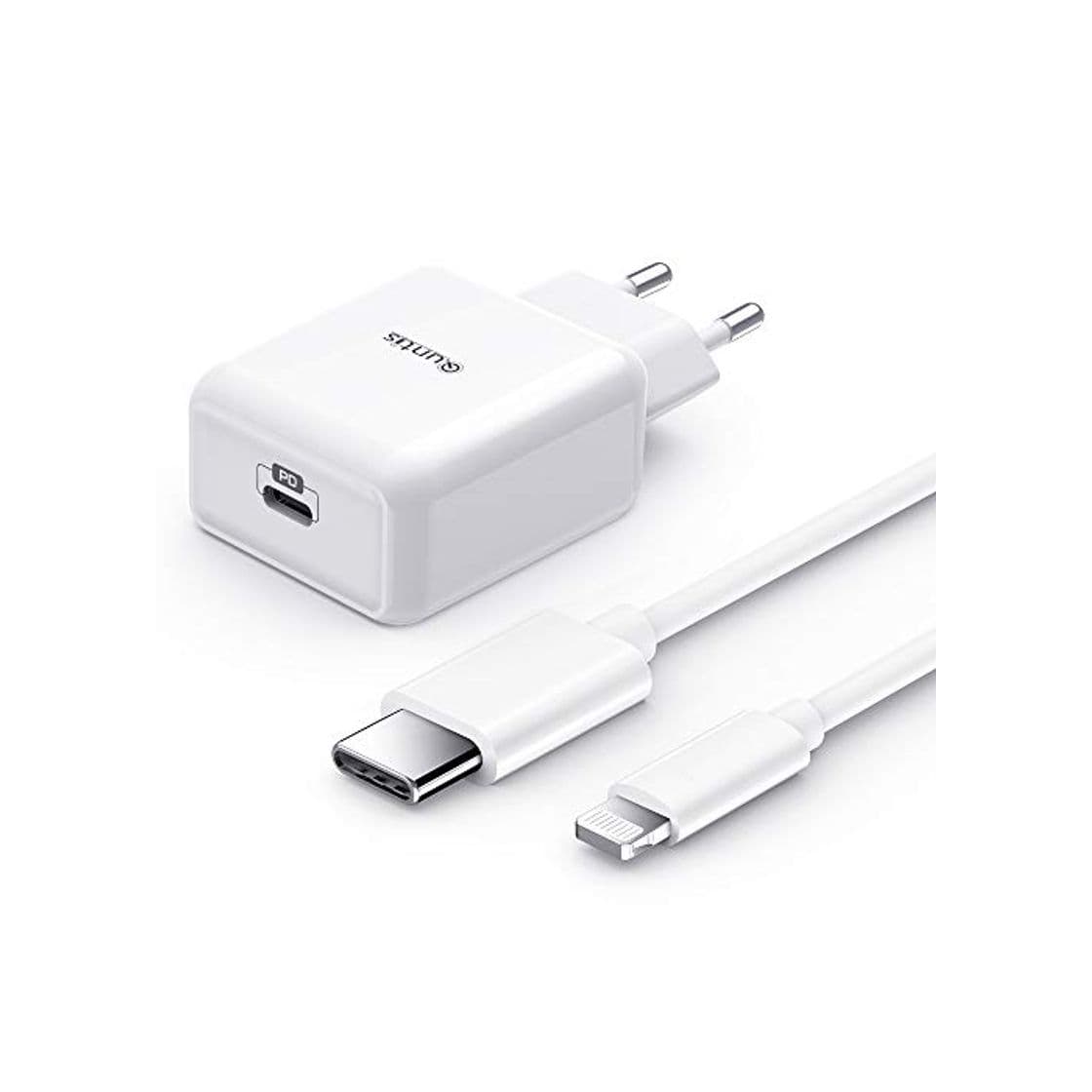 Electronic Quntis 18W Cargador Rapido de iPhone+ 1.8M USB C a Lightning Cable