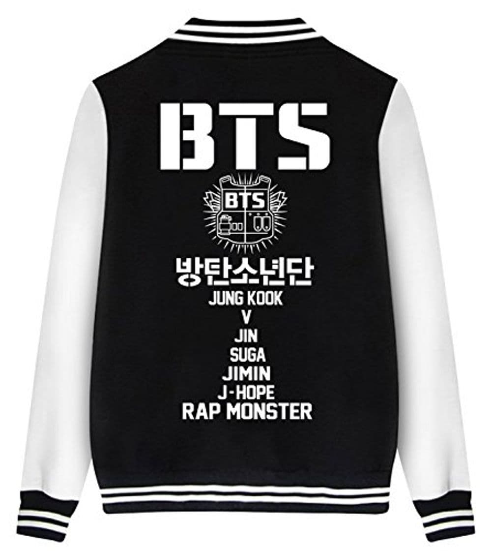 Product ShallGood Las Mujeres Moda Nuevas Casuales BTS Fans Universitario Chaqueta Sudadera Baseball Abrigos Jacket Outerwear Tops Blazer Motocicleta BTS Negro ES 38