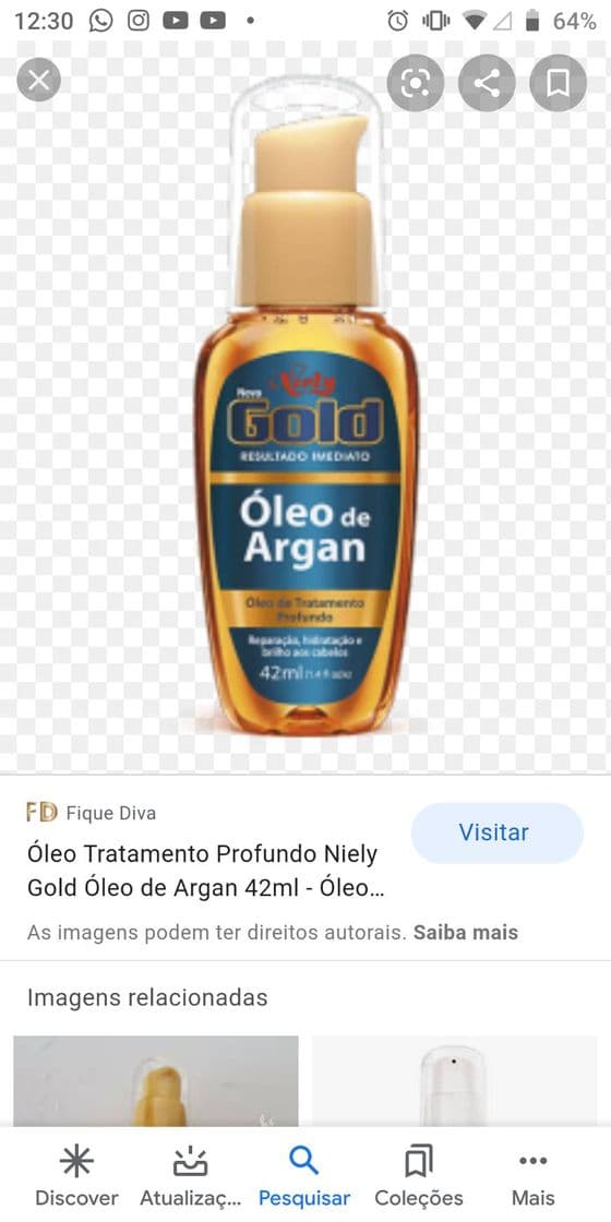 Moda Óleo Tratamento Profundo Niely Gold Alto teor de Omega 6