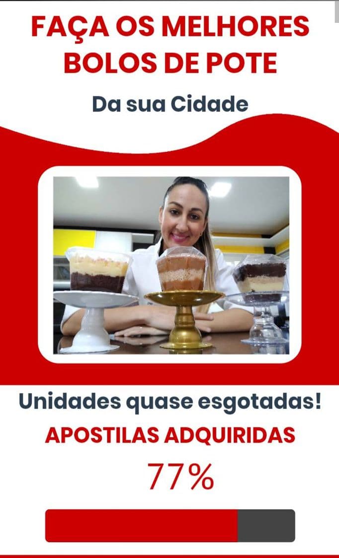 Moda Curso online! Bolo de bote, aprenda ótimas receitas.