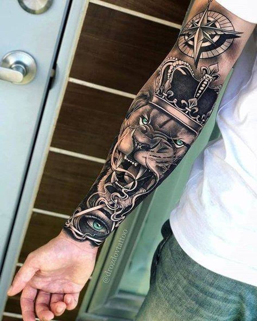 Fashion Tatuagem de leão 