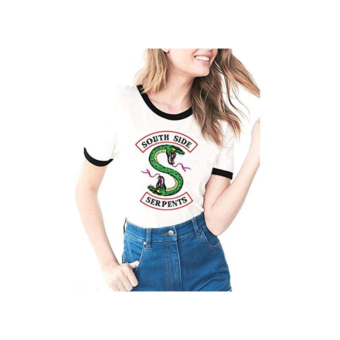 Product Tejido Modal Suave y Confortable Riverdale-South Side Serpents Imprimiendo Camisetas de Manga