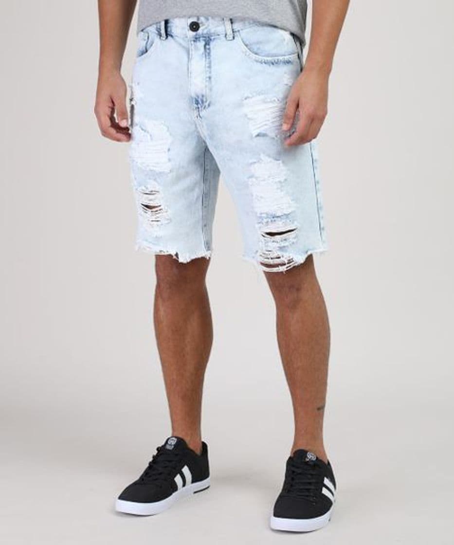 Moda Bermuda Jeans Masculina