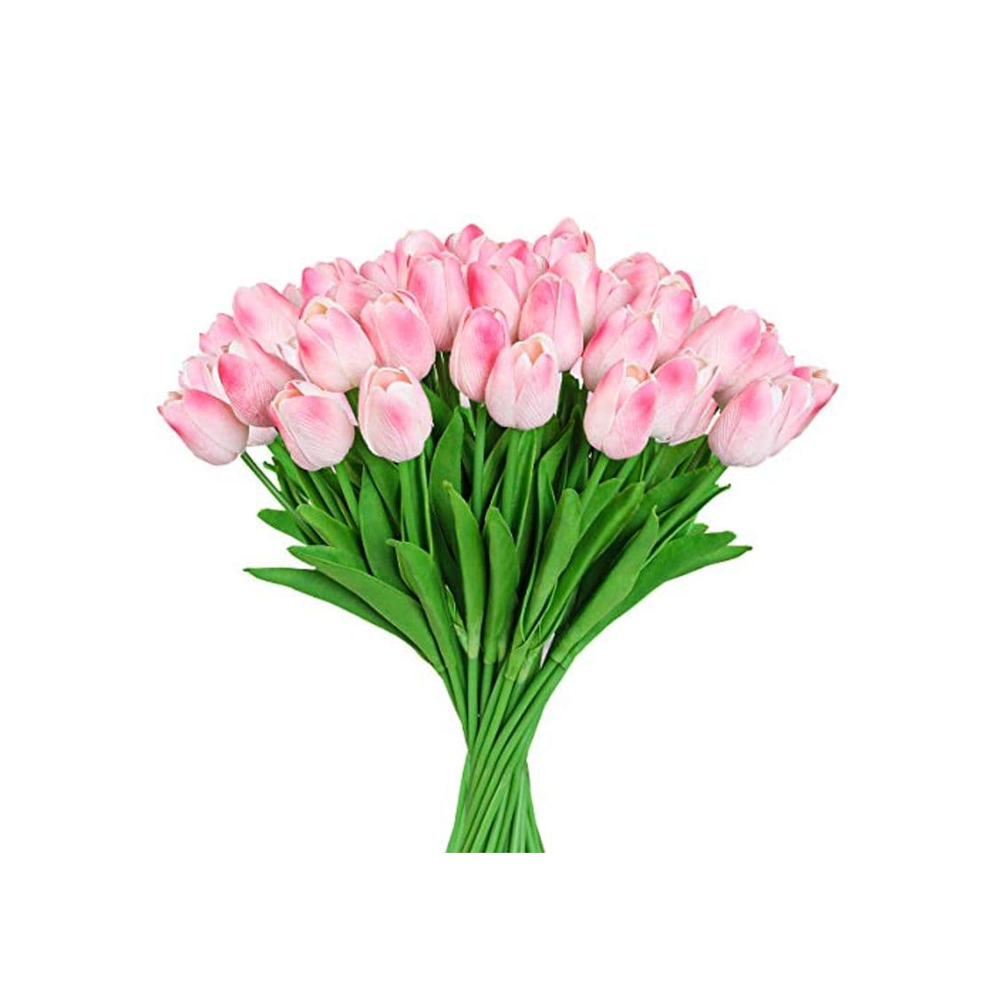 Producto Hawesome 30 Piezas Flor Tulipán Abierto Tulipanes Color Blanco Rojo Amarillo de látex de 33 cm Plantas Flores Plantas Artificiales Decoración de la Boda casa Sala Oficina