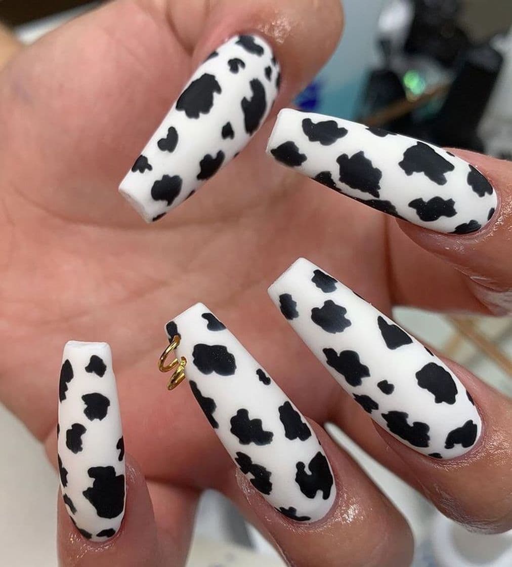 Moda Uñas estampado de vaca🐄🐮