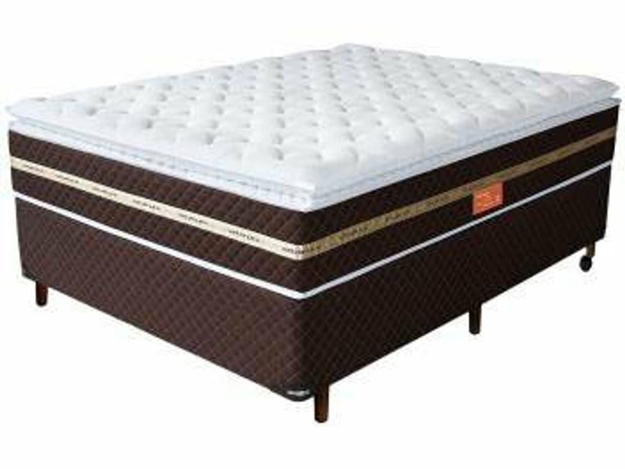 Fashion Cama Box Casal (Box + Colchão) Umaflex Mola - 63cm de Altura