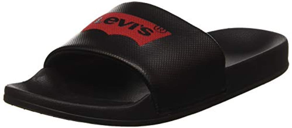 Moda Levi's June Batwing, Chanclas para Hombre, Negro