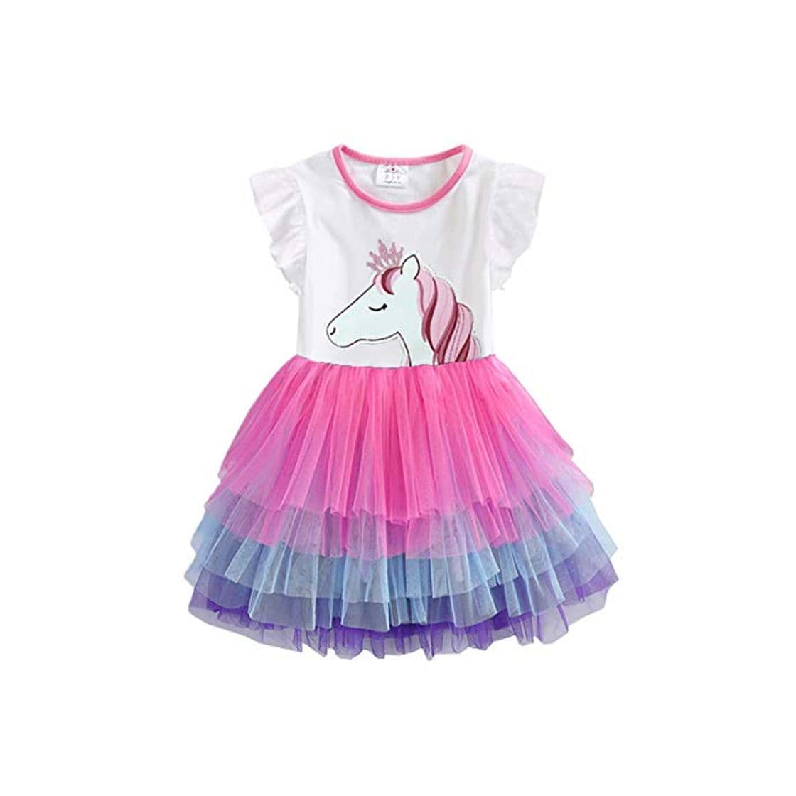 Moda VIKITA Vestido Bordado Mariposa Algodón Tulle Tutu Sin Mangas Verano Niñas 2-8