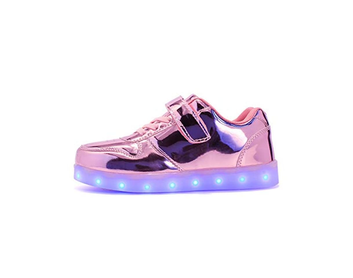 Producto Cliont Zapatillas 7 Colors USB Carga LED Luz Luminosas Flash Zapatos de Deporte para Mujeres Blanco para Niños Adolescentes Niñas Adolescentes