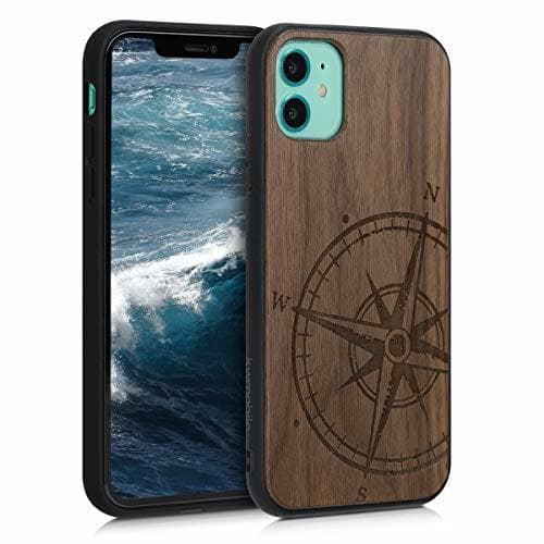 Product kwmobile Funda de Madera Madera de Nogal para Apple iPhone 11