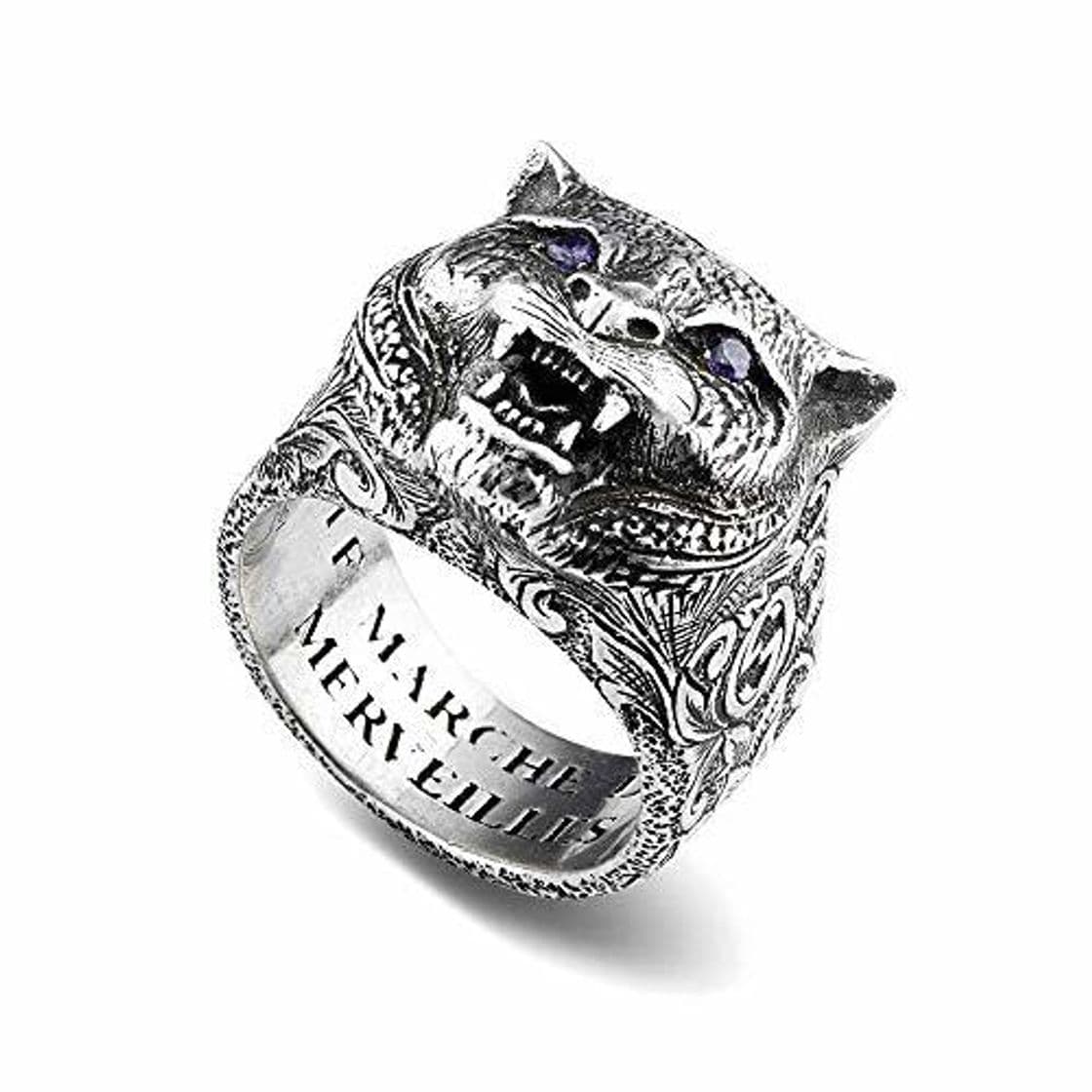 Producto Gucci YBC524585001020 Feline - Anillo de Cabeza de Roca para jardín