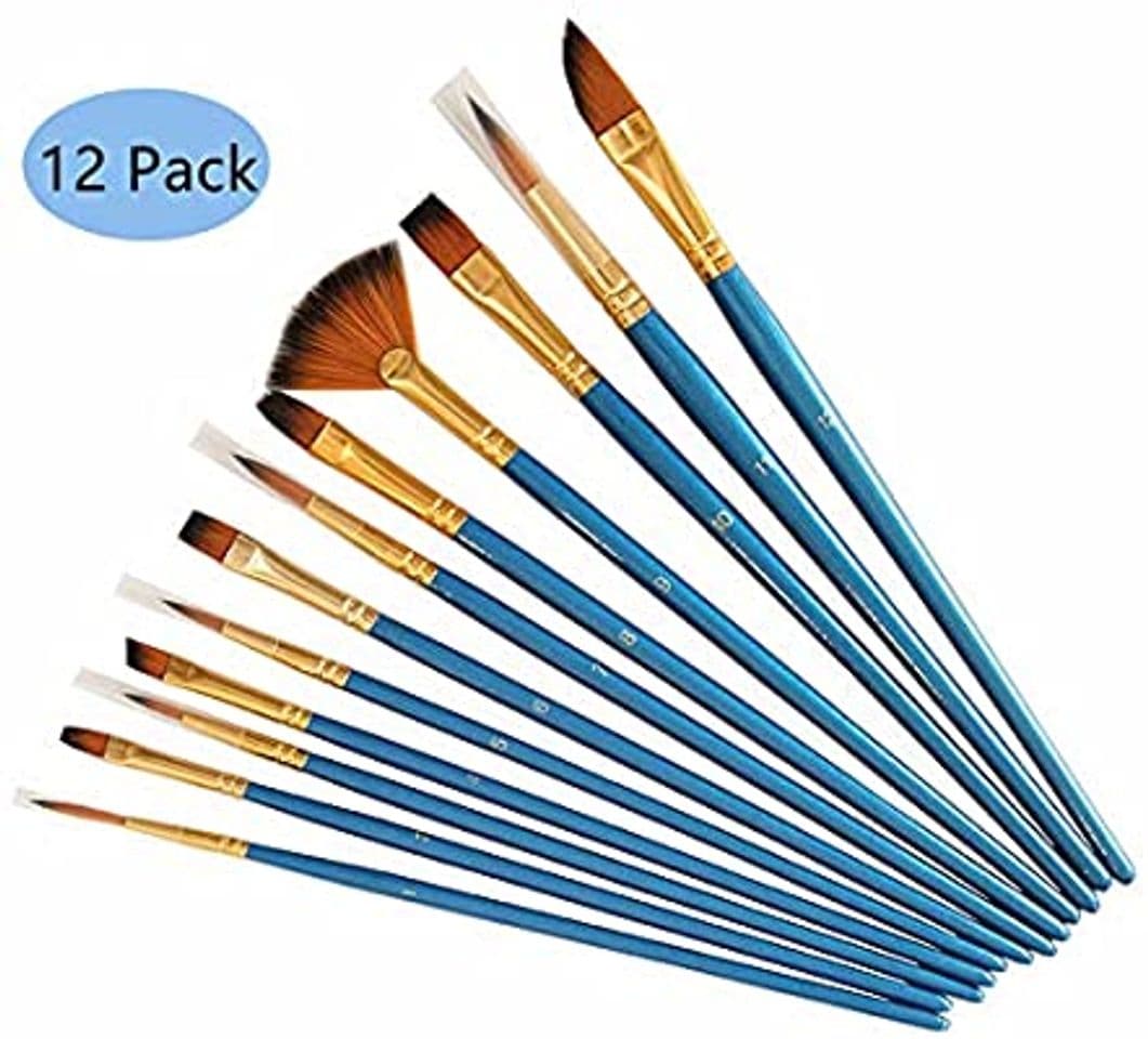 Producto Brochas de pintura 12 Piezas Set Brocha Profesional Punta Redonda Pelo de