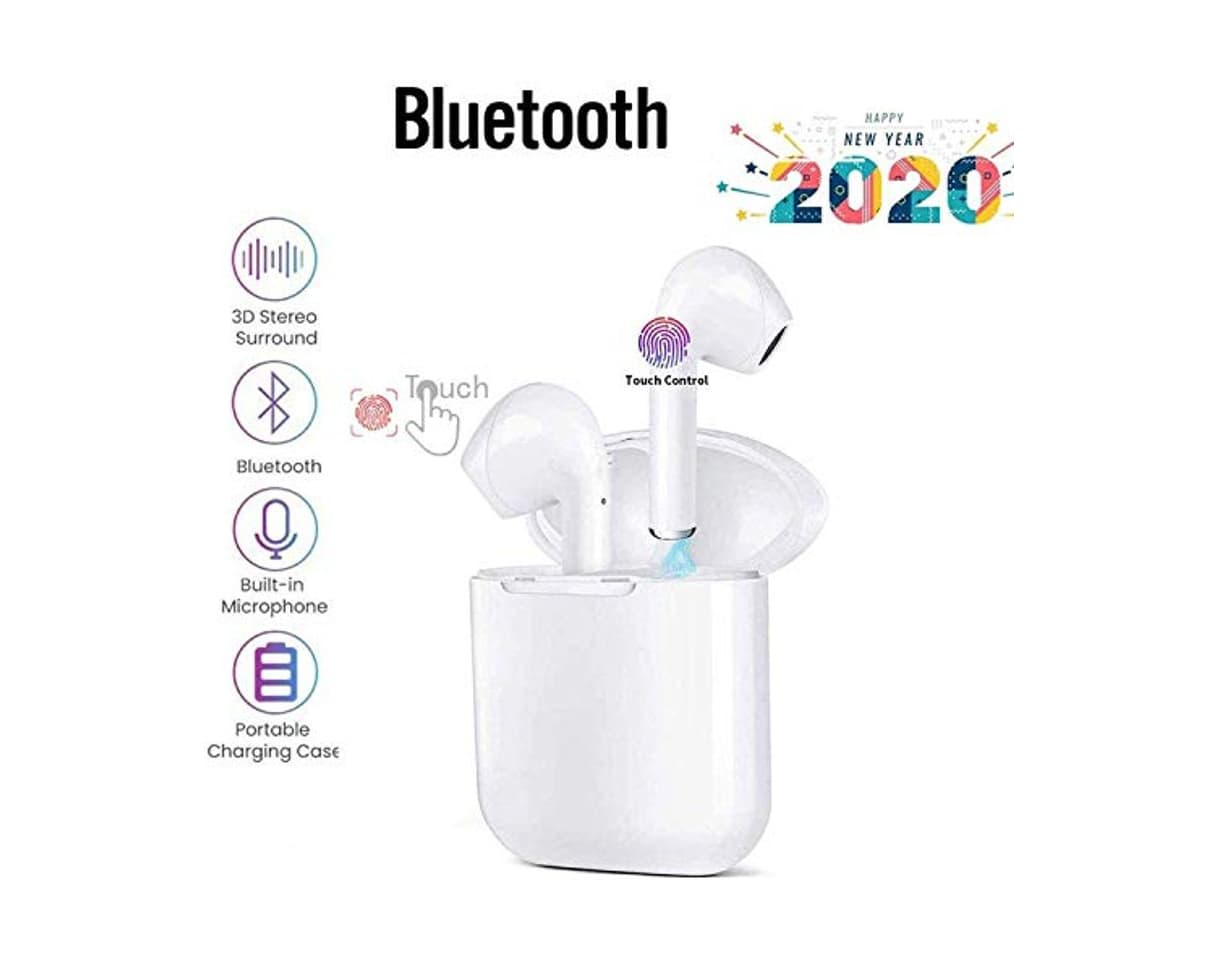 Product Auriculares inalámbricos Bluetooth 5.0,Control táctil, micrófono Incorporado y Caja de Carga, reducción