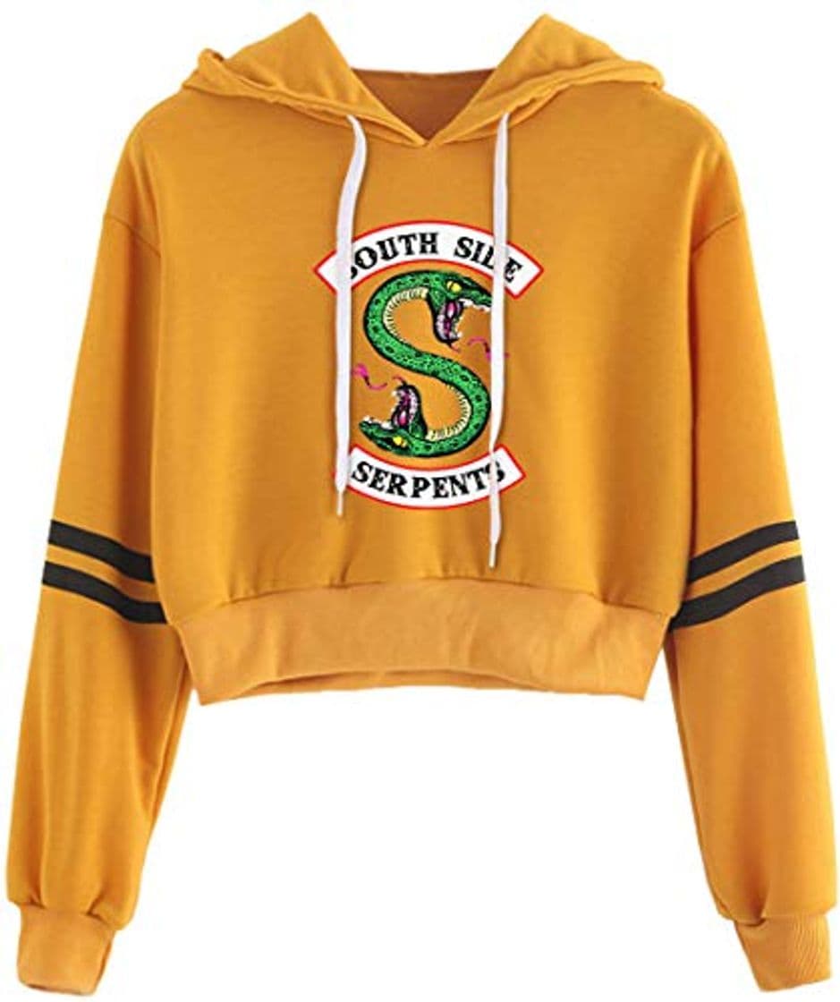 Fashion EMILYLE Mujer Riverdale Serpiente South Side Sudadera Corta Deportiva Verano Mola M