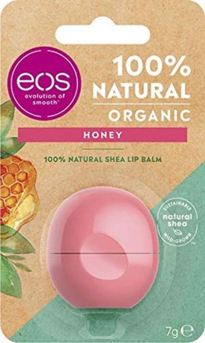 Product EOS Organic Honey Lip Bálsamo Labial Hidratante con miel suave para labios suaves con manteca de karité natural 7g