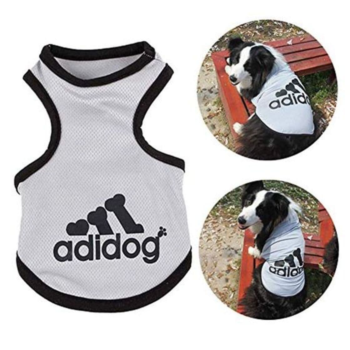 Product TVMALL AdiDog Mascota Perro Camiseta 100% algodón Camisas de Perro Grande Malla