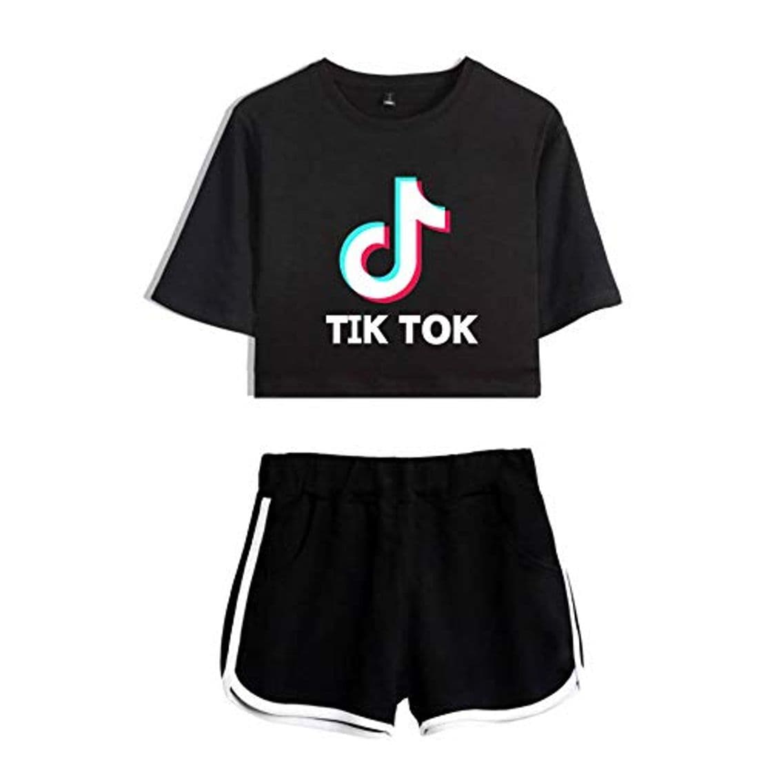 Product TIK TOK Camiseta Estampada y Pantalones Cortos Traje de 2 Piezas Ropa