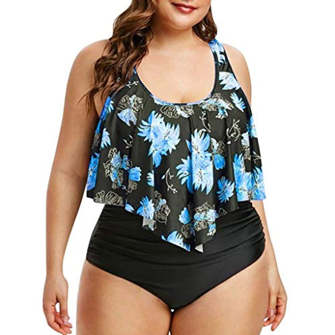 Producto Overdose Traje De BañO para Mujer con Relleno Push Up Estampado Moda Una Pieza Ropa De Playa Monokini BañAdor Deportivo Vintage Verano Tallas Grandes 5XL