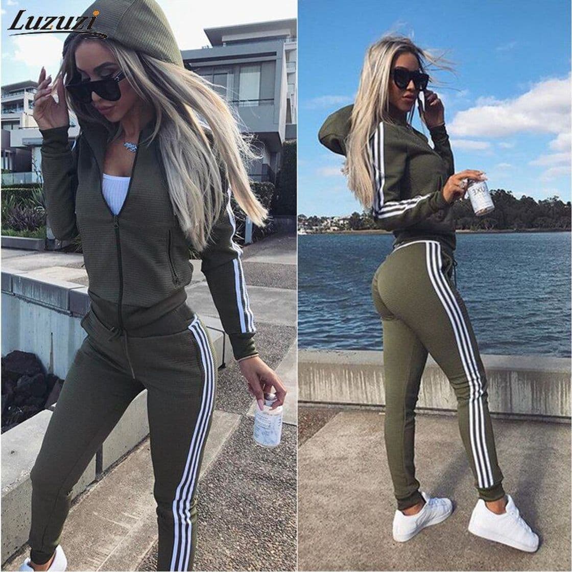 Product Mujeres 2 Piezas Traje Deportivo Colorido Pantalones Casuales Top chándal Traje de