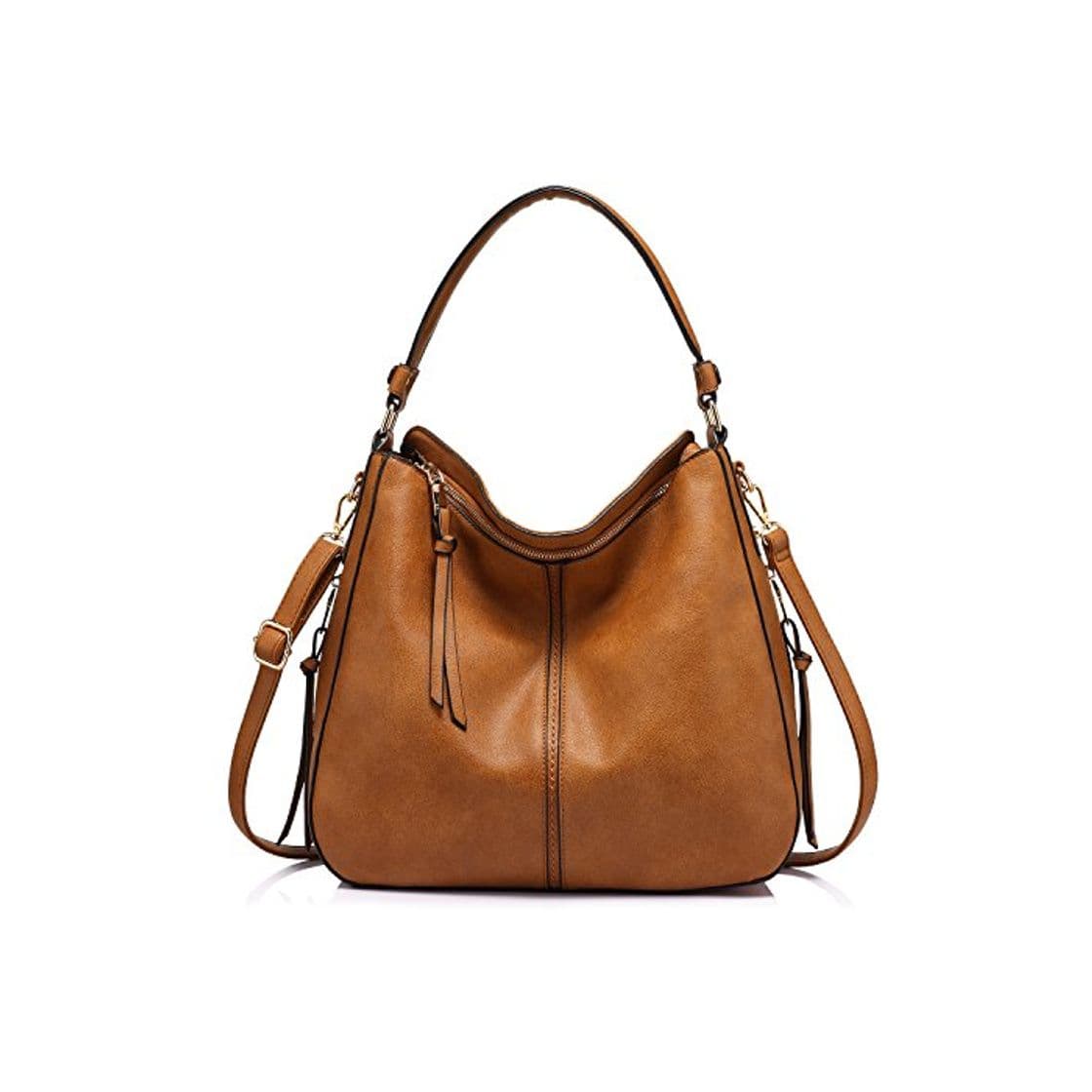 Producto Realer Bolso Mujer Hobo Casual Bolsos Bandolera Sintetico Bolsos de Hombro Cuero PU Grande Shopper Bolsa Tote Vintage Marron