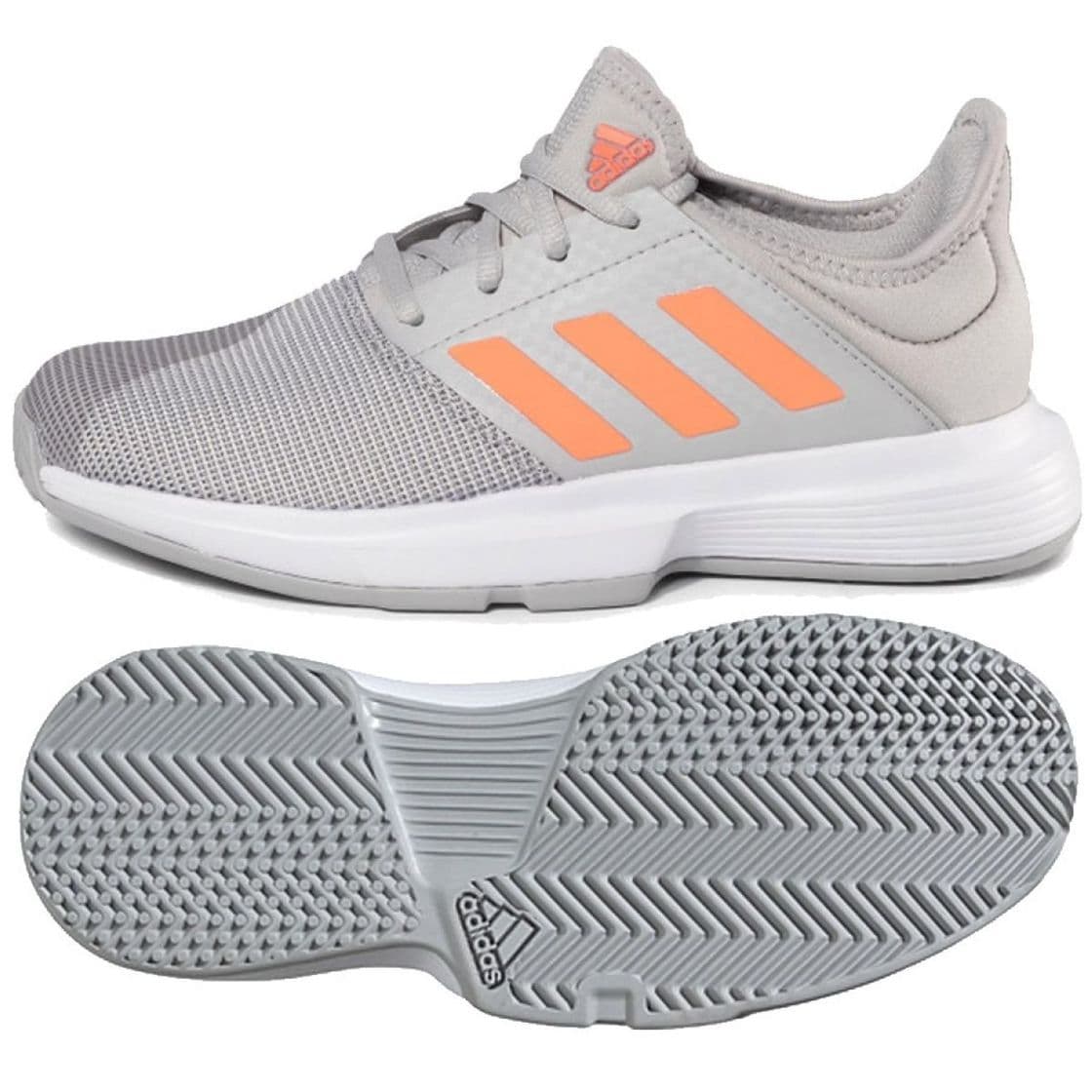 Moda Sapatos Adidas Game Court W EG2015 cinza - ButyModne.pl