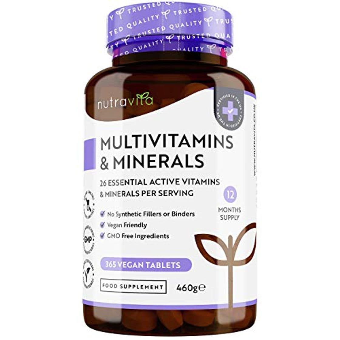 Place Multivitaminas y Minerales - 365 Comprimidos Multivitamínicos Veganos