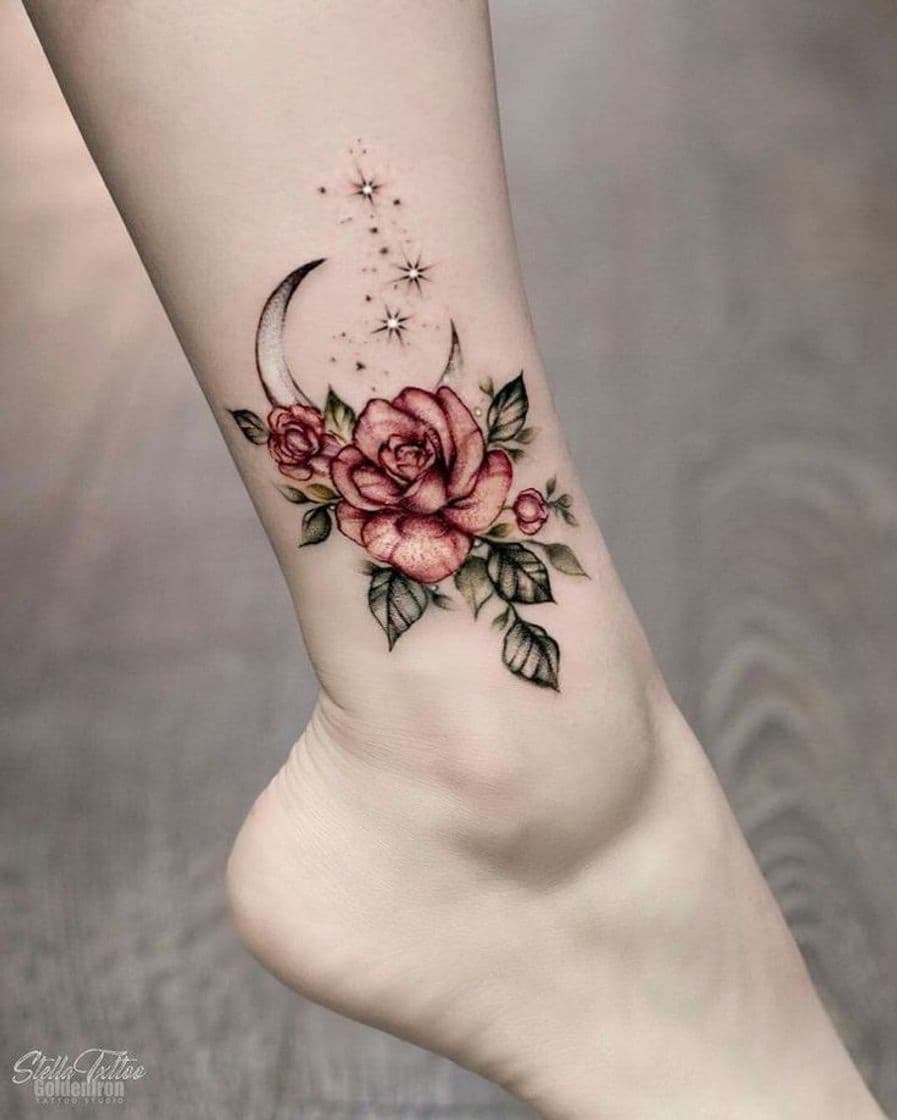 Fashion #ankletattoo #moontattoo #flowertattoo #startattoo #tattoosforgirls ...