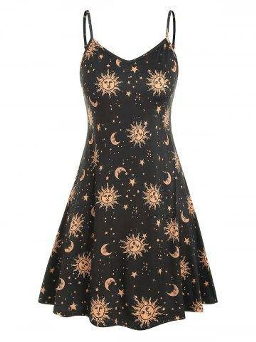 Fashion Vestido camisero Sun Stars Moon 