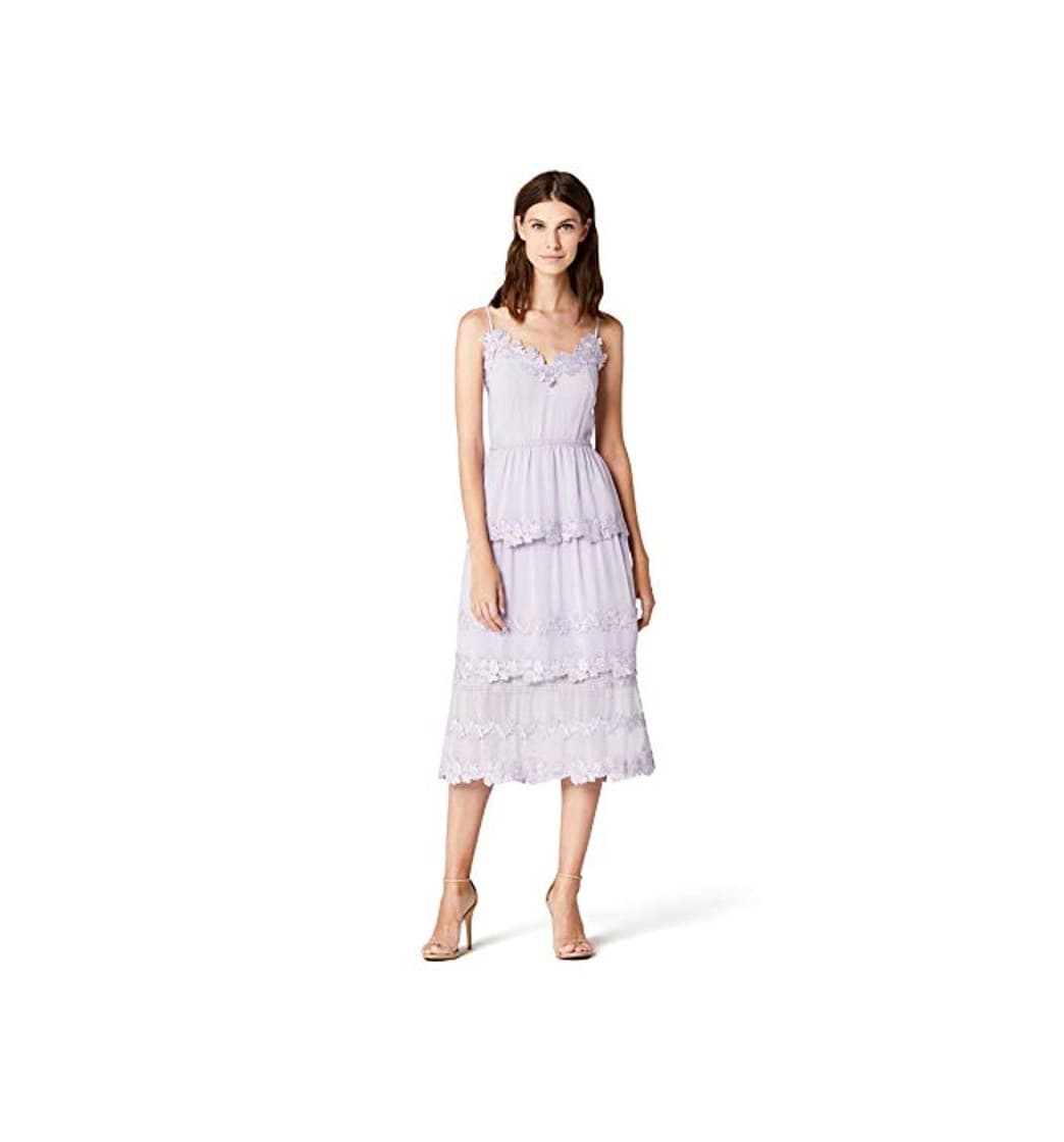 Product Marca Amazon - TRUTH & FABLE Vestido midi de gasa con bordado