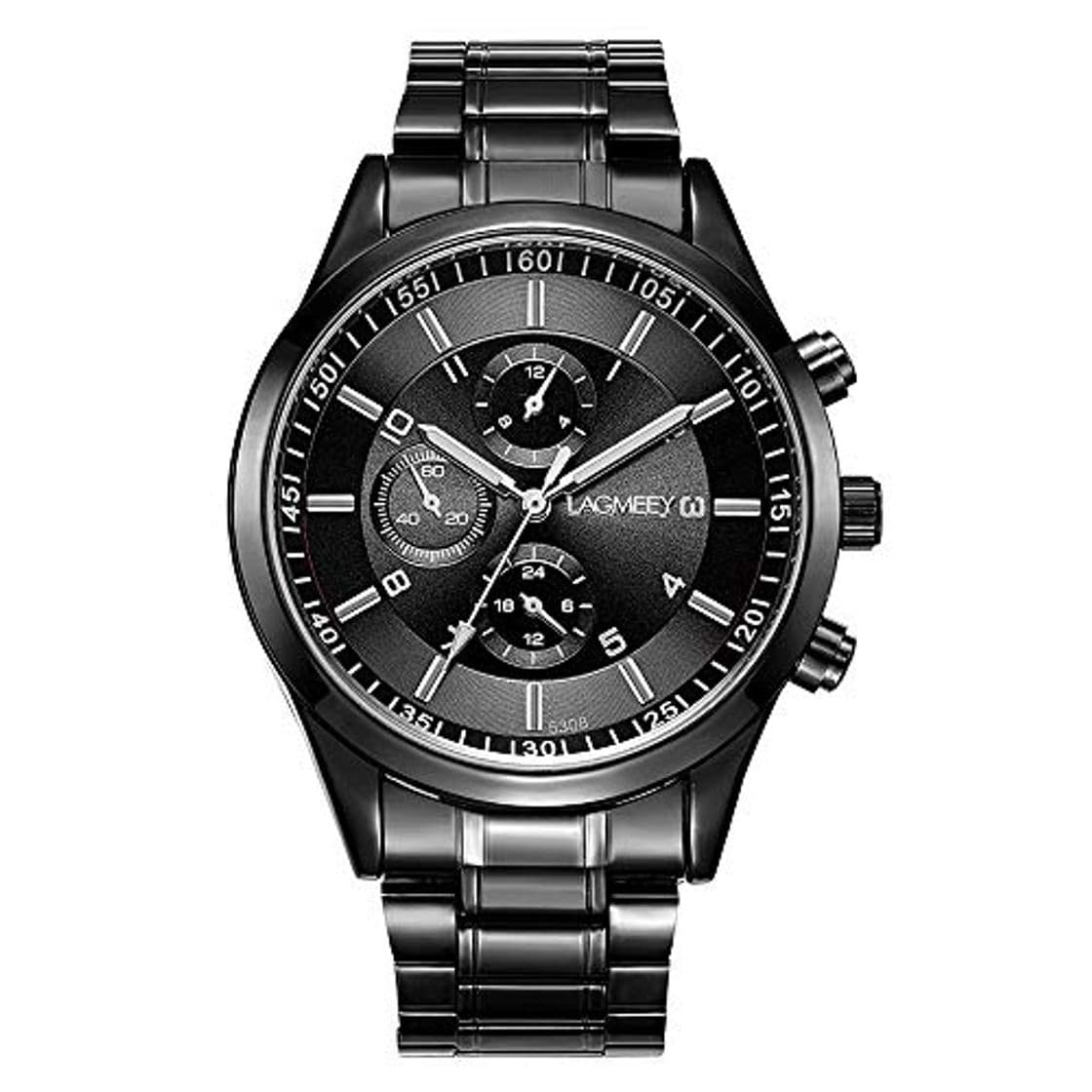 Product Relojes Hombre Cronógrafo Decorativo Sencillo con Correa de Acero Inoxidable Negro