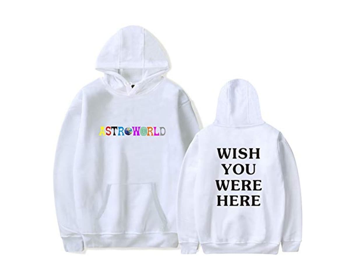 Fashion PANOZON Sudadera Hombre Travis Scott Astroworld Impresión de Logo Hoodie Chaqueta con