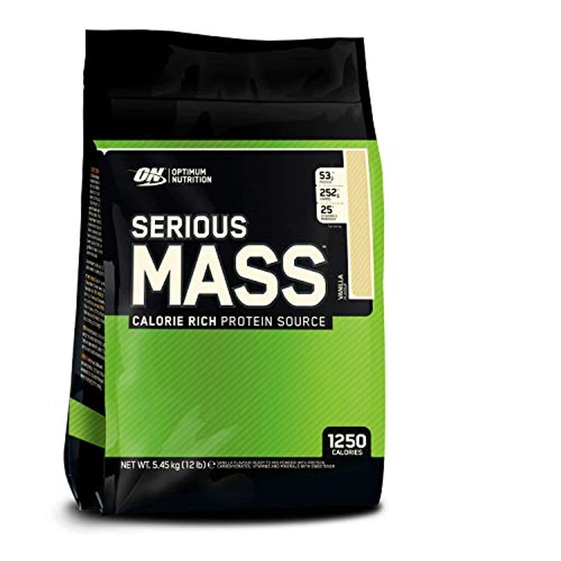 Producto Optimum Nutrition ON Serious Mass proteina en polvo mass gainer alto en