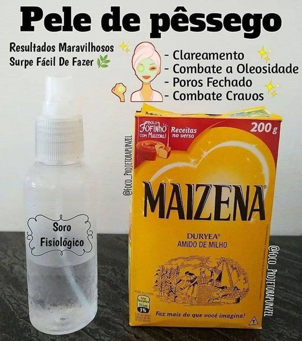 Moda Máscara de maizena com soro fisiológico 