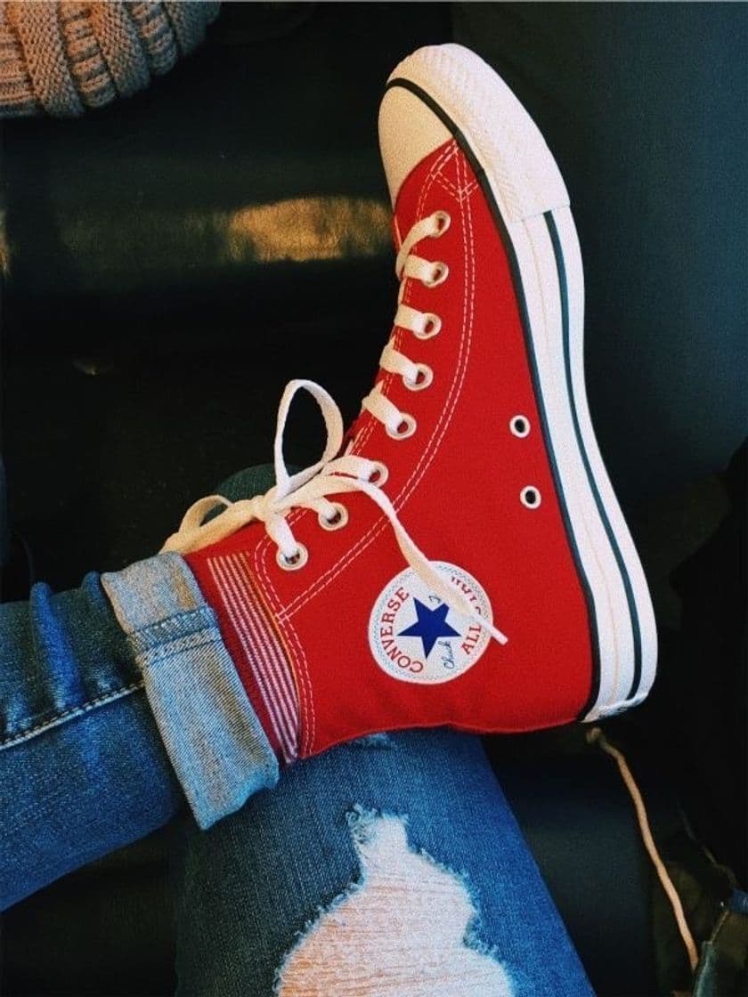 Fashion Converse Chuck Taylor All Star Hi, Zapatillas de tela Unisex, Rojo