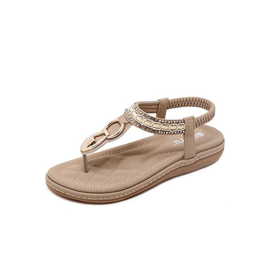 Product QIANWEIXI Sandalias Planas Mujer Bohemia Zapatos Mujer Sandalias String Bead Flip Flop