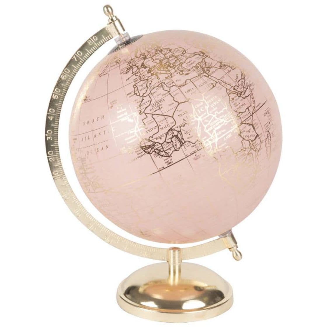 Fashion Globo terráqueo mapamundi rosa y dorado Maisons du Monde