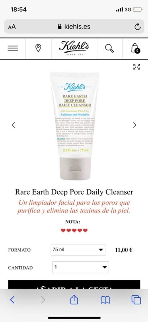 Moda Limpiadora minimizadora de poros kiehls 