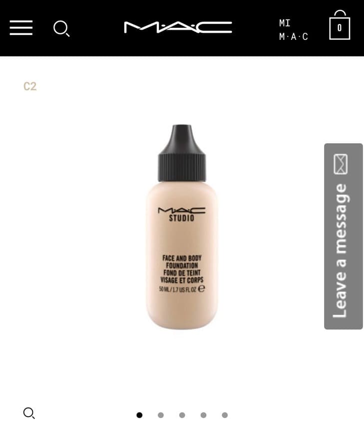 Producto Face and body mac