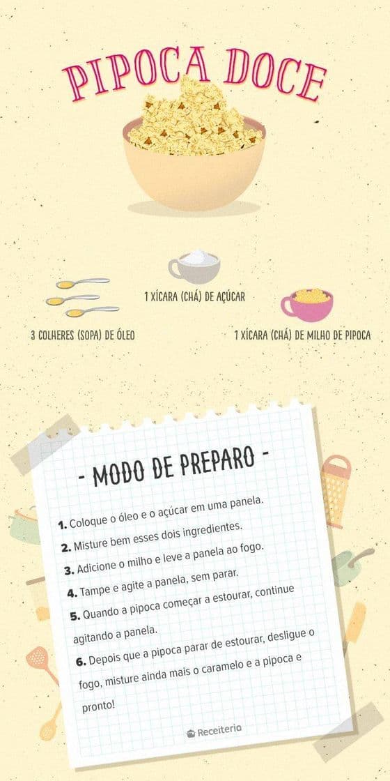 Fashion Receita pipoca doce 