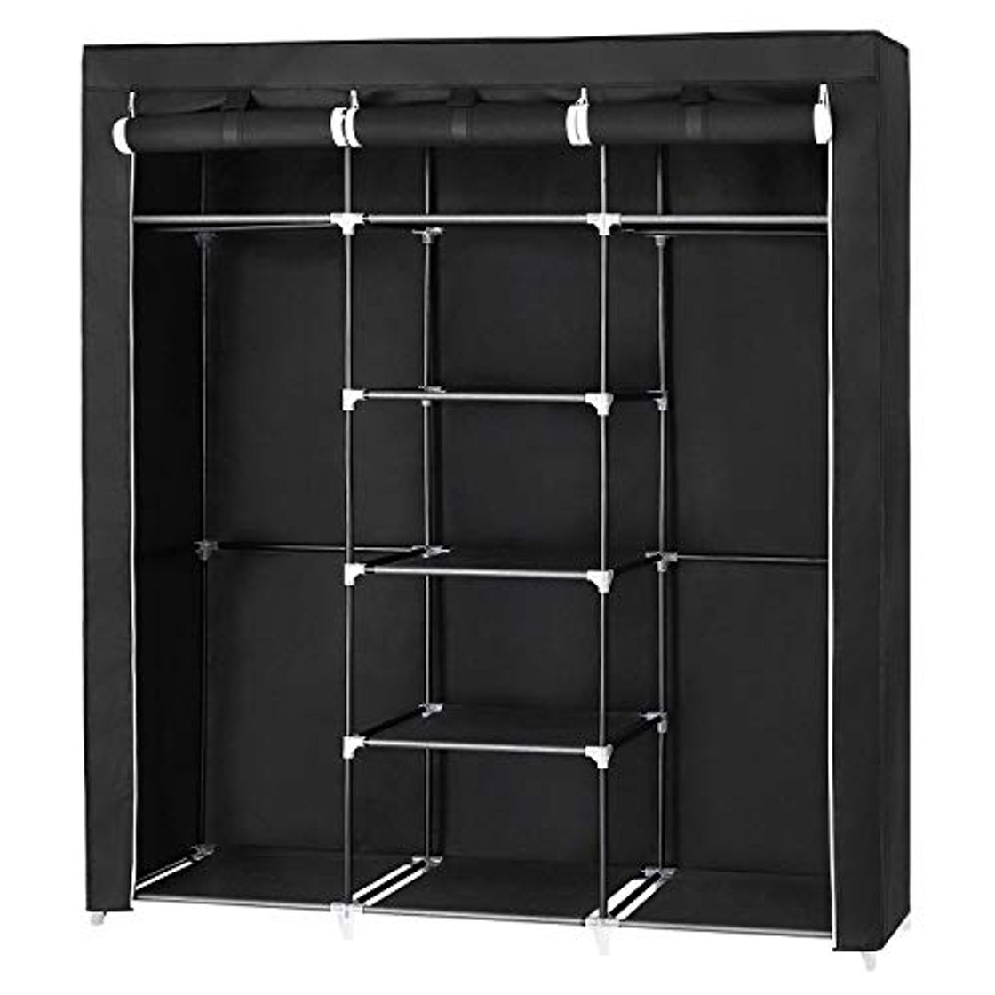 Elemento de la categoría hogar SONGMICS Armario Closet Organizador Textil Plegable Color Negro 175 x 150 x