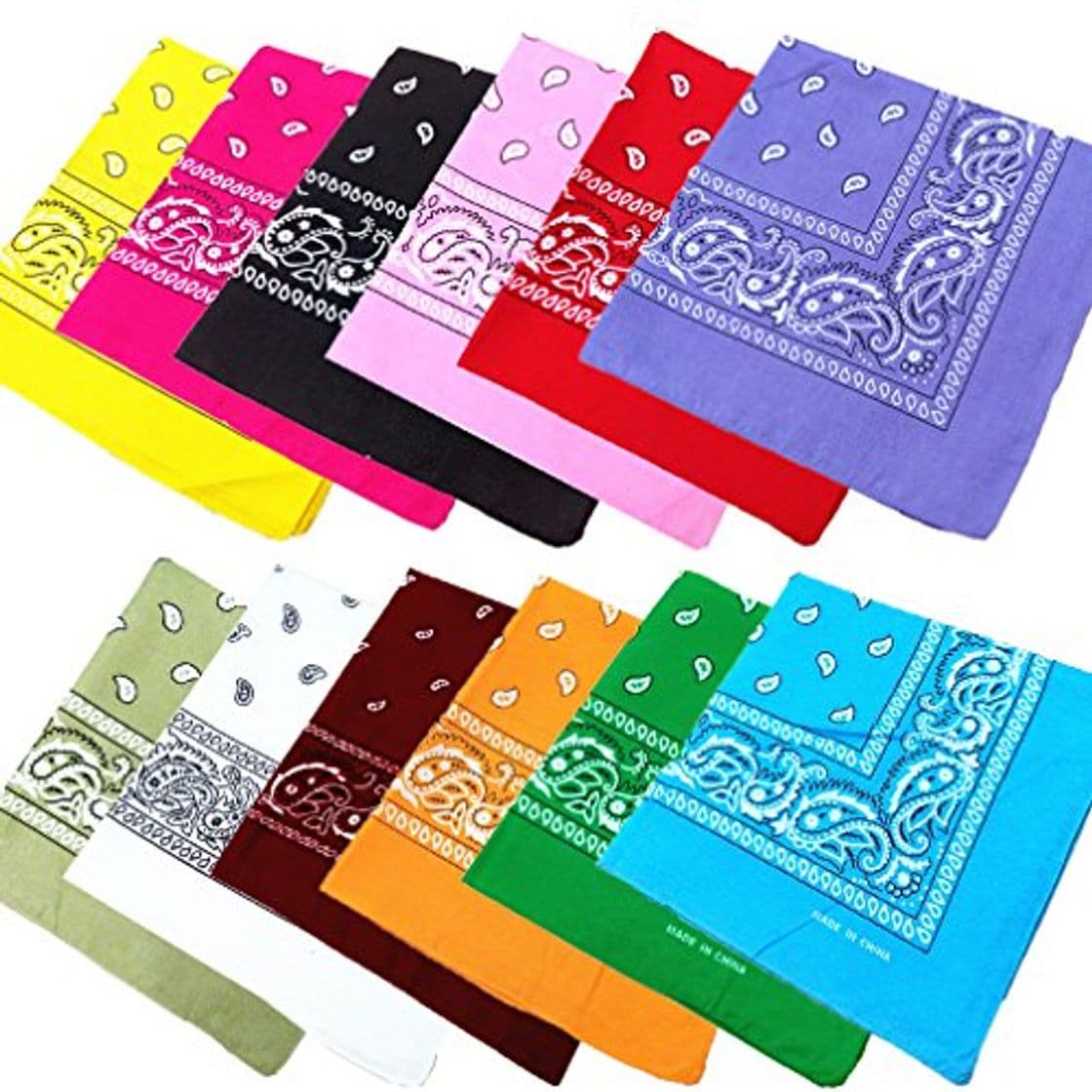 Producto JT-Amigo 12pcs Pañuelos Bandanas de Modelo de Paisley para Cuello