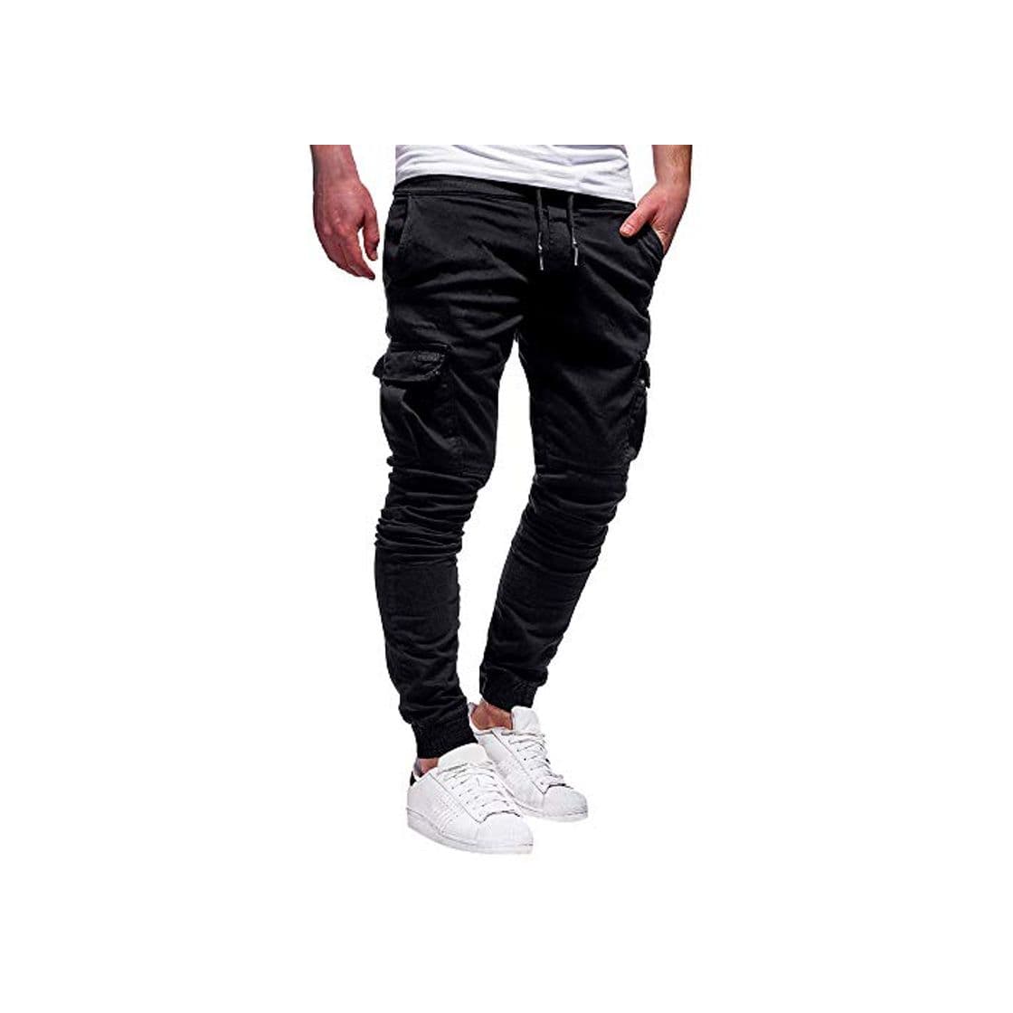 Product STRIR Pantalones de Hombre Casuales Deporte Joggers Pants Algodón Slim Fit Jeans Cargo Trouser