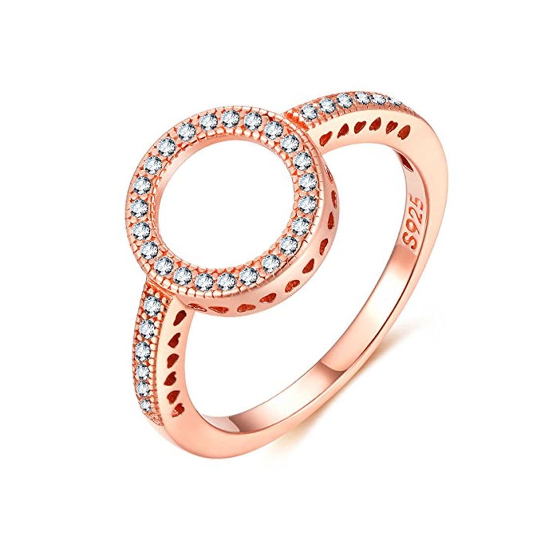 Producto Presentski Cubic Zirconia 925 Sterling Silver Rose Gold Ring Acción de Gracias Regalo para Mujeres Damas Niñas