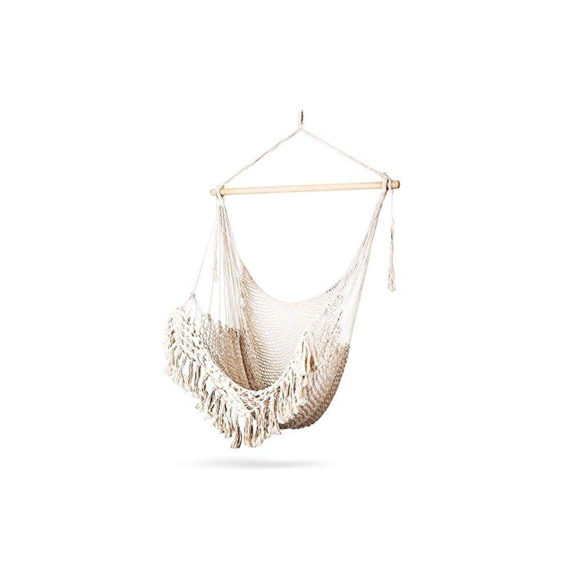 Producto Holifine Silla Hamaca Colgante Tejida en Macramé para Jardin/Interior/Exterior con Travesaño