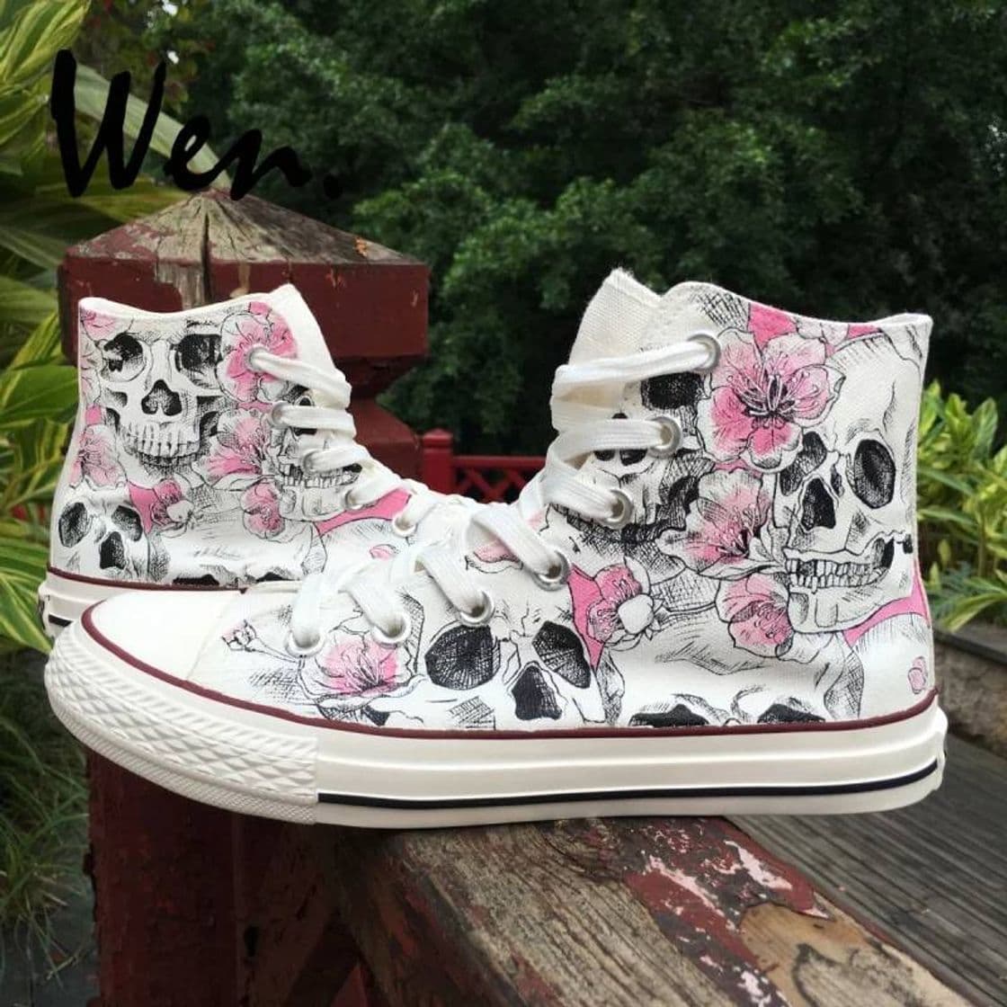 Fashion Pink flower skull