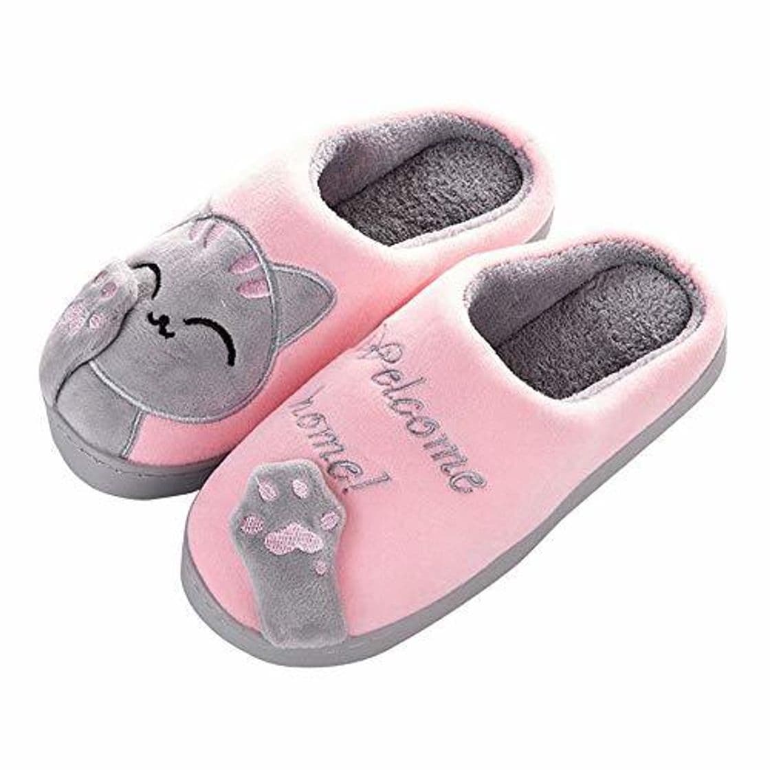 Producto OHQ Zapatillas De Estar por Casa Mujer Invierno Dibujos Animados Gato Antideslizante