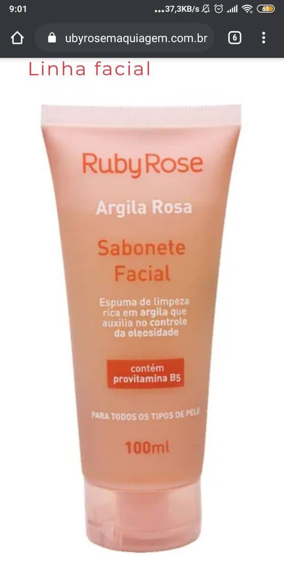 Moda SABONETE FACIAL ARGILA ROSA-RUBY ROSE