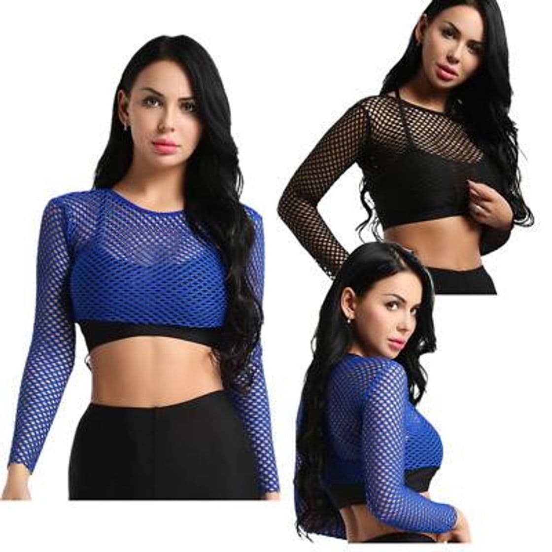 Moda Crop top de mallas