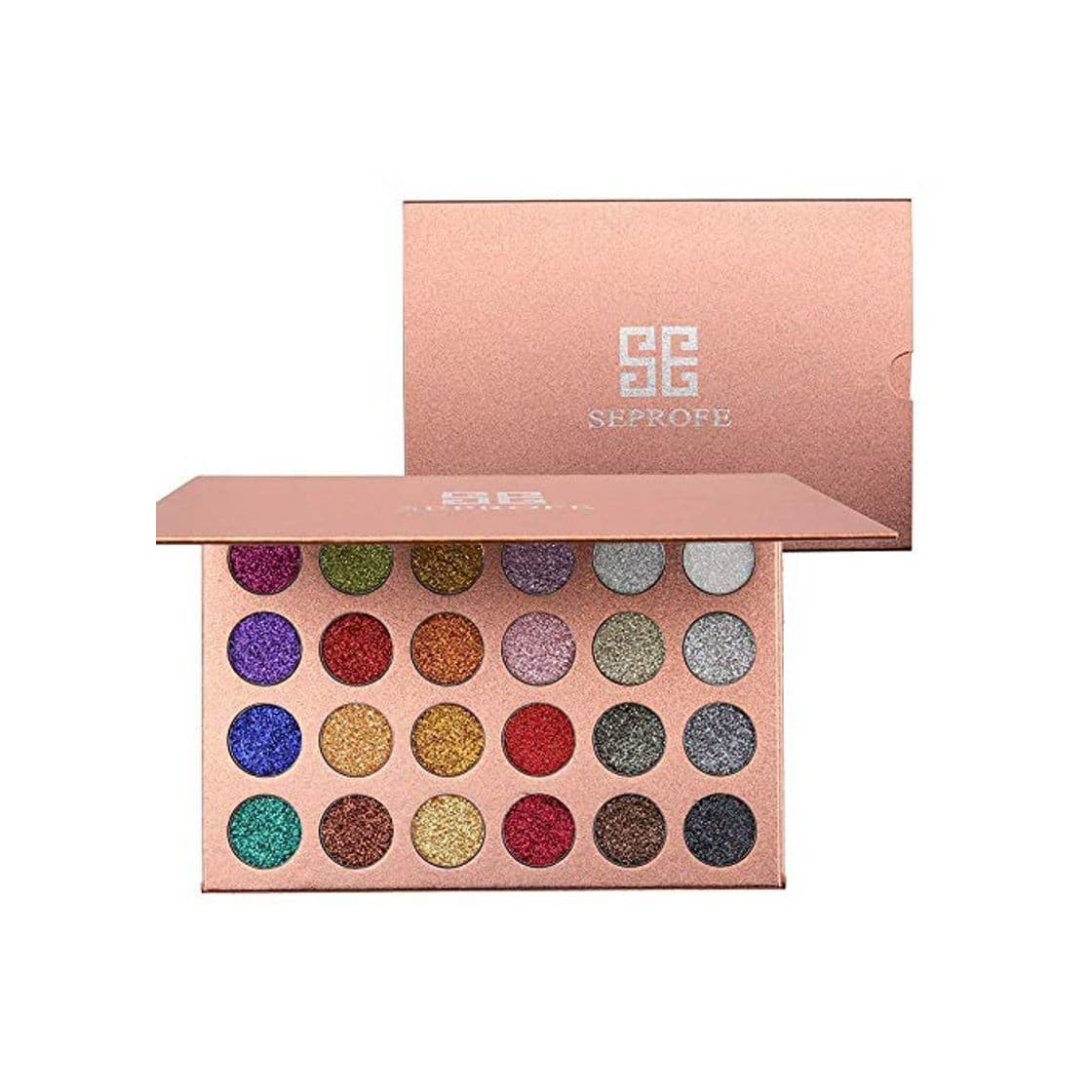 Beauty Paleta de sombras de ojos con purpurina prensada en 24 colores